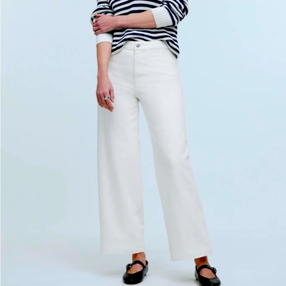 Madewell The Curvy Emmett Wide-Leg Jean in Tile White: Welt Pocket Edition